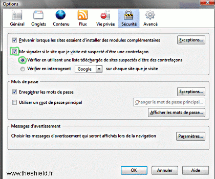 Filtre anti-phishing Firefox
