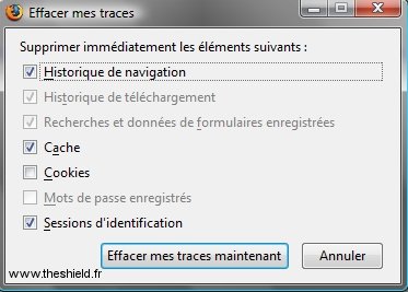 Trace Firefox - effacer les traces