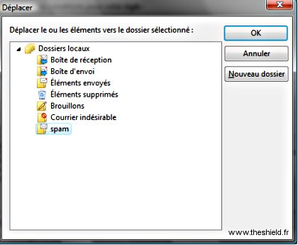 Spam - déplacer vers dossier spam